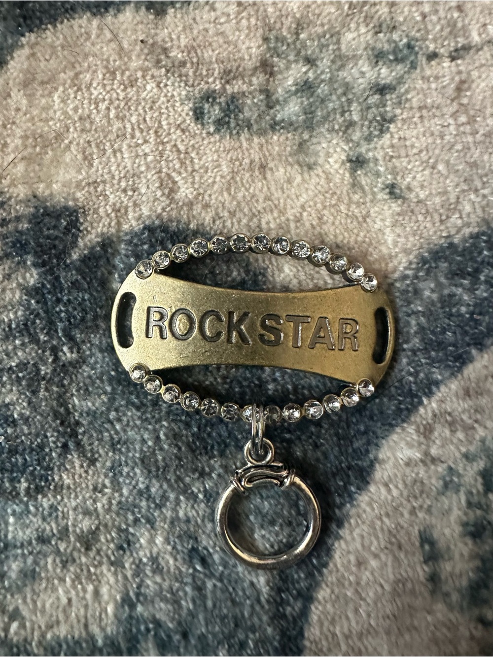 Magnetic Badge HolderRockstar Crystal Accent Pendant Jewelry Charm -Gold/Silver